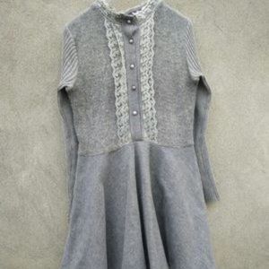 Women's gray waist slimming sexy dress